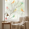 thumbnail image 6 of Linnome Bird Patterned Window Film Privacy Sun Shielding Electrostatic Glass Sticker for Home Window Decor 17.71x78.74in, 6 of 6