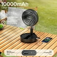 thumbnail image 3 of Czlife F9 Portable Fan, 10000mAh Rechargeable Battery Powered Travel Fan for Sleeping Camping Bedroom Outdoor, Cordless Floor Desk Fan, Oscillating Folding USB Fan with Remote, 4 Speed, Timer, 7.7", 3 of 6