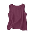 thumbnail image 4 of Pounoo Linen Outfits for Women Sleeveless Top And Drawstring Pants Two Piece Sets Soft Daily Style Lightweight Breathable Relaxed-Fit Outfits Gift, 4 of 6