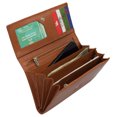 thumbnail image 2 of Genuine Leather Clutch RFID Wallets For Women Accordion Phone Wallet Purse Organizer Zip Coin Pouch for Ladies, 2 of 6