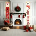 thumbnail image 5 of Merry Christmas Door Banner with String Lights, Porch Signs Welcome Banner, Hanging Decor Yard Sign for Front Door Wall Cover Party Supplies Outdoor Indoor,71X12In(B), 5 of 6