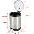 thumbnail image 2 of Small Trash Can, 1.2 Gallon | Round Stainless Steel Garbage Bin with Soft Close Lid & Step Foot Pedal Metal Waste Basket Removable Inner Bucket,, 2 of 5