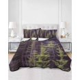 thumbnail image 3 of Teal Purple Forest Twin XL Size Down Alternative Comforter,Lightweight Comforter Quilt Bedding Set with Pillow Shams Pine Tree Summer Botanical Modern Art Bed Comforter Duvet Insert 68"x98", 3 of 7