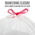thumbnail image 3 of Perk™ Drawstring Tall Kitchen Trash Bags, 13 gal, 28" x 24", White, 120/Box, 3 of 8