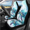 thumbnail image 2 of Pzuqiu Sea Turtle Boho Automobile Interior Sets Car Front Rear Seat Cover Steering Wheel Seat Belt Headrest Center Console Cushion Pad Keychain Coaster 14 Pcs Full Set Covers Fit Most Vehicles, 2 of 7