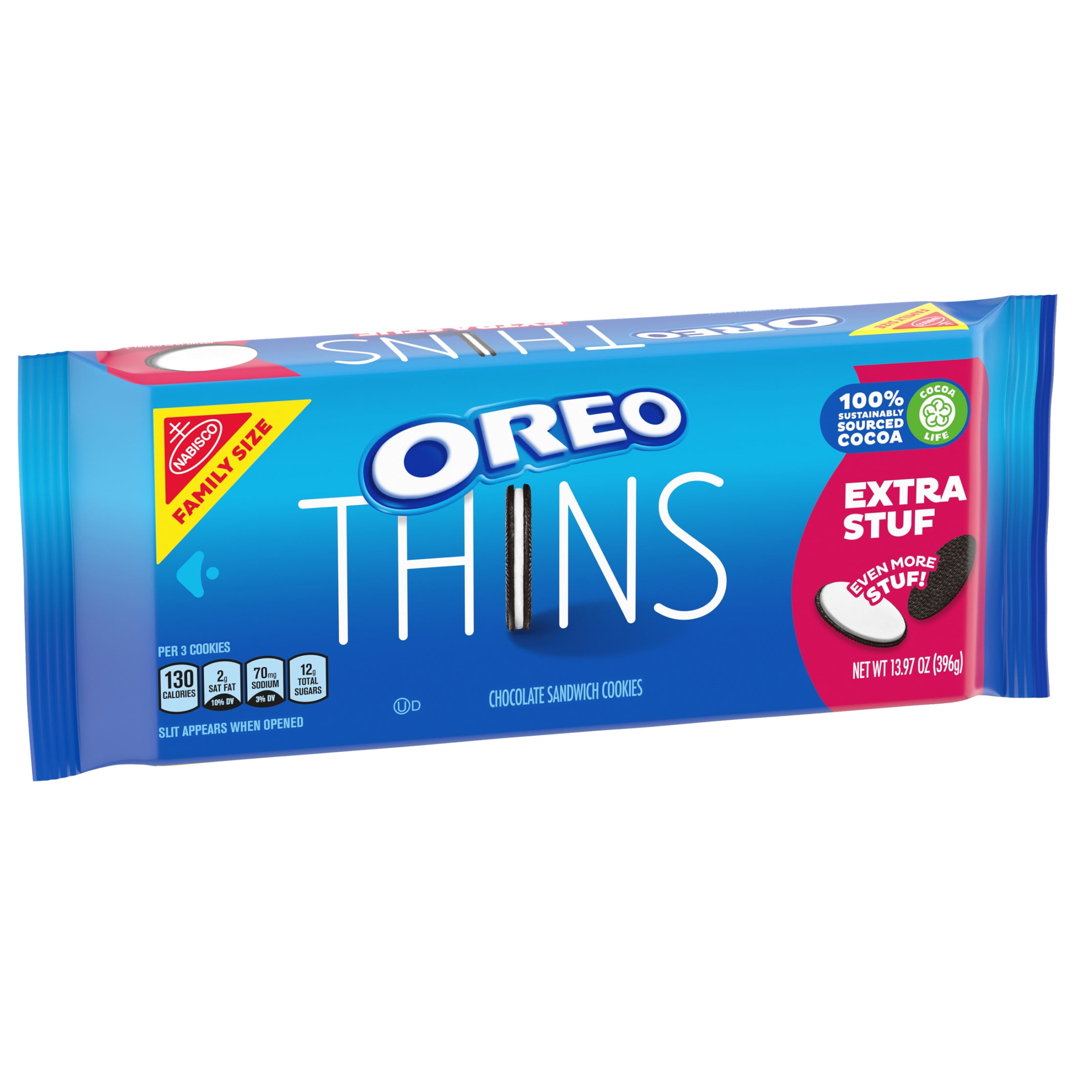 OREO Thins Extra Stuf Chocolate Sandwich Cookies, Family Size, 13.97 oz