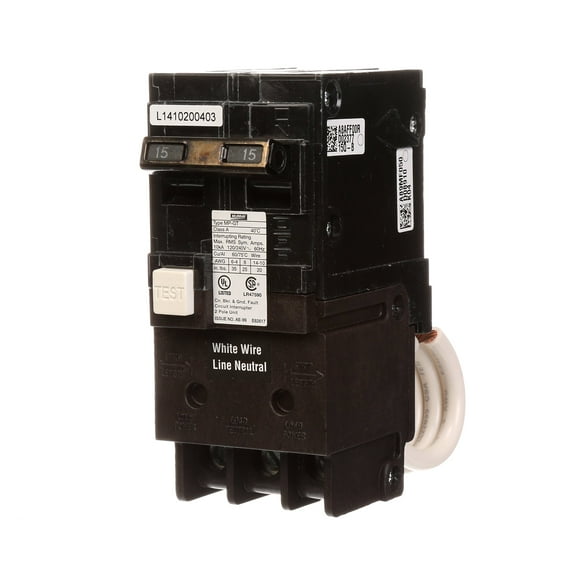murray mp215gfa 15 amp 2-pole gfci circuit breaker with self test & lockout feature