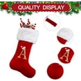thumbnail image 5 of 20 Inches Monogrammed Red Christmas Stockings, Super Soft Large Monogram Stockings, Red Letter Stockings for Christmas Holiday Xmas Gift, 5 of 8