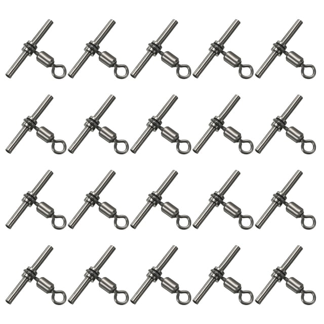 Unique Bargains T-Shape Fishing Swivels 48Lbs Swivels Fishing Tackle 3-Way Cross Line Swivels, 20 Pack