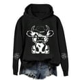 thumbnail image 4 of Womens Christmas Hoodies Graphic Xmas Cow Print Long Sleeve Fashion Hooded Sweatshirts Trendy Casual Pullover, 4 of 4