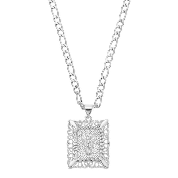Uxcell 20" Initial Letter Pendant Necklace for Men Women, Capital Alphabet V, Silver