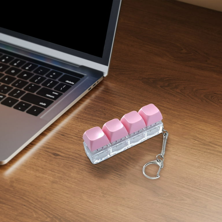 2 Piezas Juguete Fidget Teclado – Llavero Antiestrés De 4 Botones, Clicker Para Aliviar El Estrés, Ideal Para Adultos Y Niños, Teclas Realistas