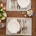 thumbnail image 4 of Easter Placemats 12x18 Inch Set of 4, Polka Dots Bunny Grey Striped Decorative Farmhouse Holiday Spring Table Decoration for Kitchen Dining, Indoor Outdoor Dinner Party Décor Brown GP111-18, 4 of 5