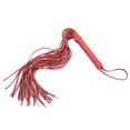 thumbnail image 3 of Sonducket Látigo de equitación con borlas de cuero, látigo ecuestre suave, látigo de entrenamiento de enseñanza portátil con mango antideslizante Gimnasios en casa Rojo Sonducket OD010444-02, 3 of 6