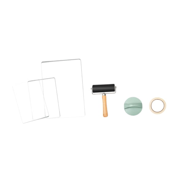 Fiocias Gel Printing Plate Kit Supplies Portable Monoprinting Gelli Plates Printmaking Tool Roller Acrylic Material Easy to Clean Suitable for Ar