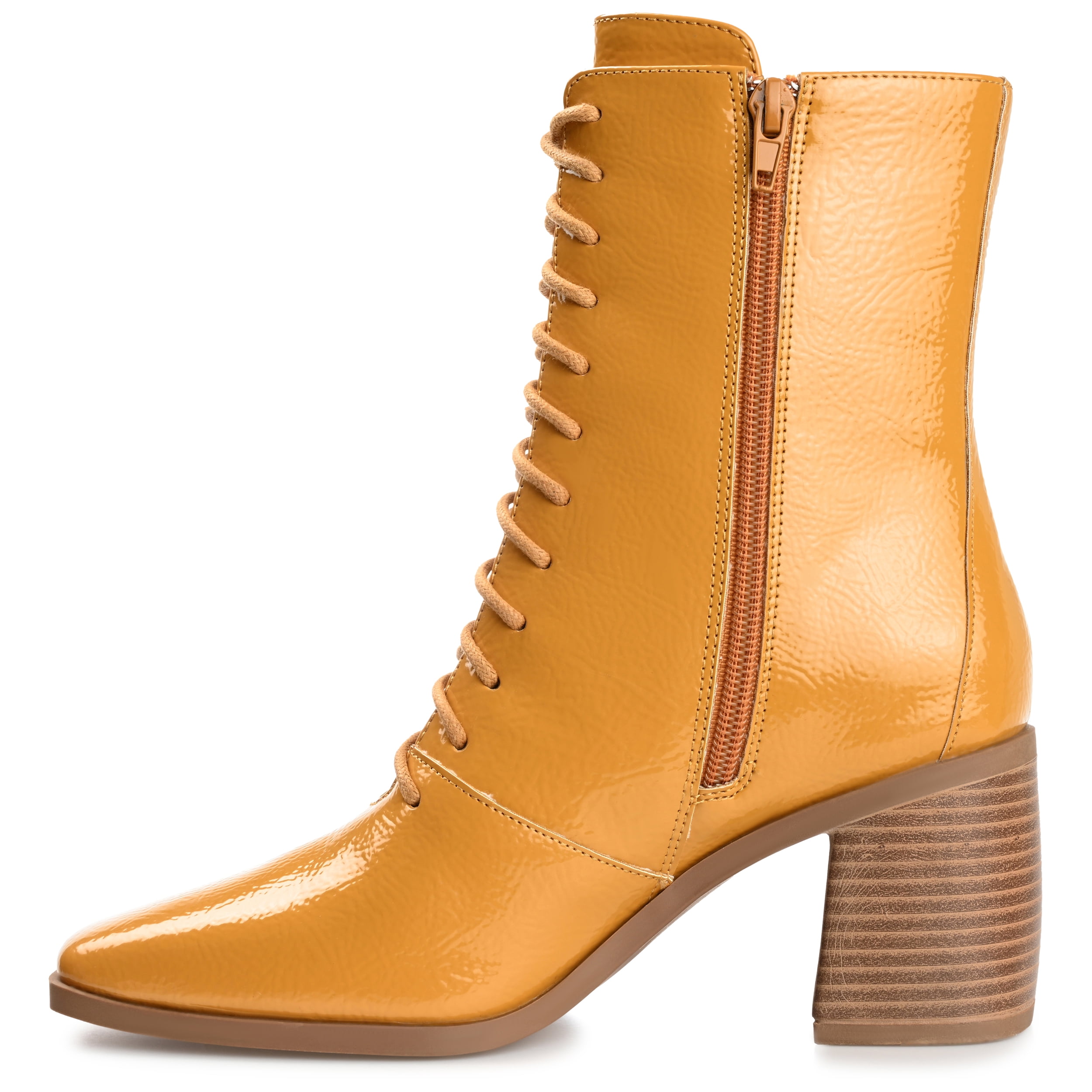 Journee Womens Covva Inside Zip Stacked Heel Booties, Widths Available
