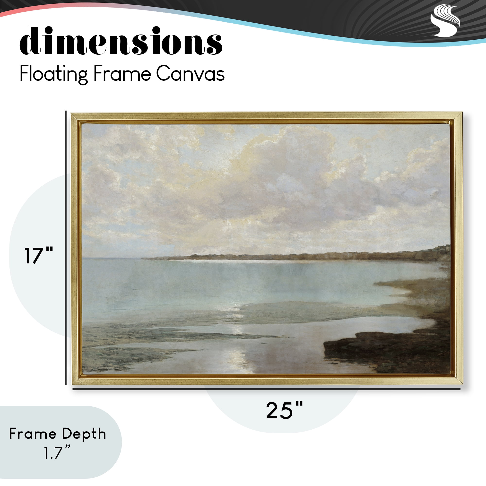 Stupell Industries At The Shore Horizon Gold Framed Floater Canvas Wall Art, design by Christy McKee
