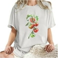 thumbnail image 4 of Womens T Shirts Loose Boho Womens White Tank Top Dressy Womens Tops Dressy Casual Short Sleeve Loose Womens Summer Shirts with Sleeves, 4 of 6