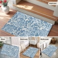 thumbnail image 5 of 2x3 Ft Entryway Area Rug, Blue Coral Coastal Kitchen Rug Runner Washable Floor Mat, Ocean Nautical Seaside Beach Non Slip Indoor Door Mat Throw Carpet for Bathroom Living Room Bedroom, 5 of 8