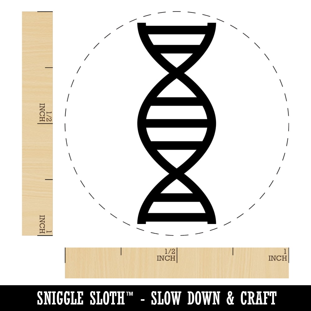 DNA Molecule Double Helix Science Symbol Self-Inking Rubber Stamp Ink Stamper - Black Ink - Medium 1 Inch