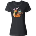 thumbnail image 3 of Inktastic Easter Cute Snake with Basket and Bunny Ears Women's T-Shirt, 3 of 5
