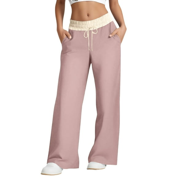 Women's Casual Mid Waist Cargo Jeans Stretch Wide Leg Denim Pants With Pockets