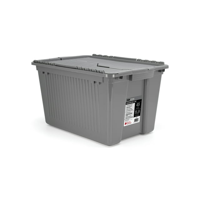 Tuff StoreTM 45L (11.9 gal.), Flip Top - Charcoal Grey