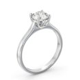 thumbnail image 2 of Faux Jewel 1.1 Ct Round Cut Moissanite Ring - 14K White Gold Plated Solitaire Engagement Wedding Ring for Women - Gift for Anniversaries Birthdays and Special Occasions - Handmade Ring, 2 of 4