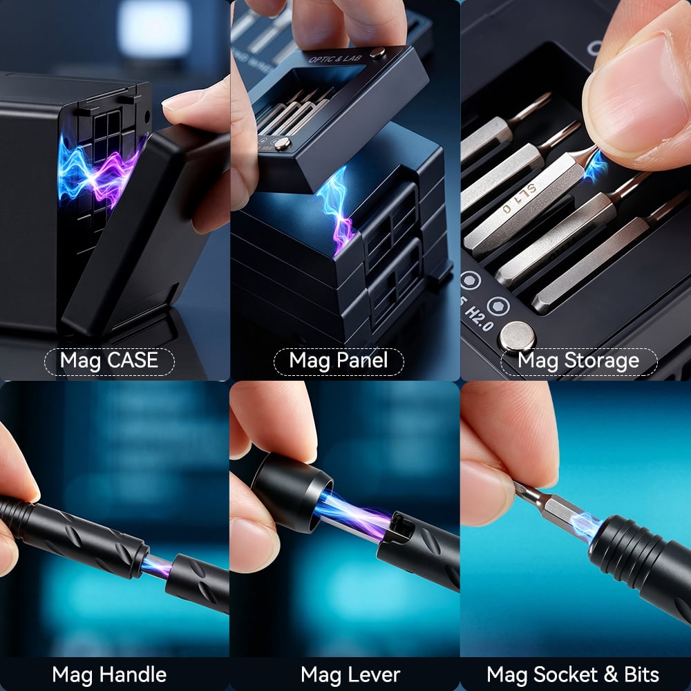 Unfold the All-in-One Home & Precision Toolkit 55 Pieces tools Screwdriver Set for iPhone, MacBook, Computer, Laptop, PC, Watch and Jewlry