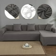 thumbnail image 6 of Fyydes 3+2 Seat Corner Sofa Cover L Shape Slipcover Protector for Living Room (Gray), 6 of 8