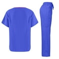 thumbnail image 3 of Fabrcox V Neck Black Scrubs for Women Set Scrubs Top and Wide Leg Pants Drawstring Pockets Nursing Working Scrubs Sets Royal Blue XXL, 3 of 3