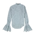 thumbnail image 1 of bar III Blusa de encaje para mujer, azul, XX-Small, 1 of 2