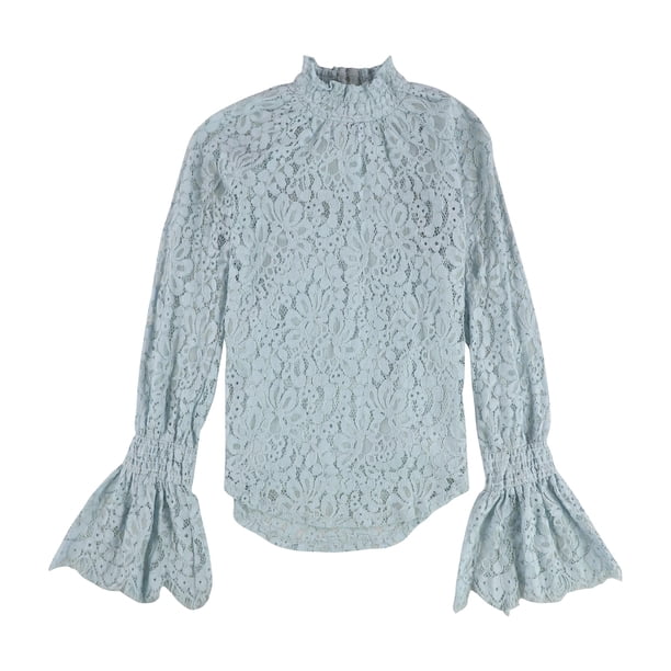 Blusa de encaje bar III para mujer azul grande
