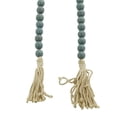 thumbnail image 5 of DecMode Blue Wood Bohemian Garland Décor with Geometric Bead Details and Cream Cotton Tassel, 87"L, 5 of 8