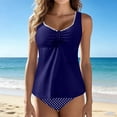 thumbnail image 1 of Maillots de Bain pour Femmes, Tankinis pour Femmes Modestes Deux Pièces, Haut de Tankini à Nœud devant avec Bas, Cadeaux des Fêtes, 1 of 4
