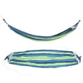 thumbnail image 1 of Hamaca Para Acampar, Suave Y Cómoda Durabilidad Y Resistencia Hamaca Para Acampar Portátil Conveniente Con Una Bolsa De Almacenamiento Para Actividades Al Aire Libre Para OTVIAP Azul con franja de color, 1 of 8