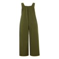 thumbnail image 3 of Wide Leg Overalls for Women Sleeveless Jumpsuits Suspender Overalls with Pockets, 3 of 5