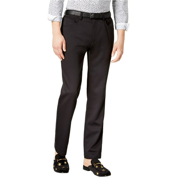 INC Pantalones casuales brillantes para hombre, negro, 38W x 30L