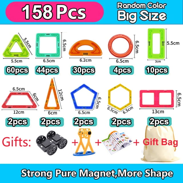 54pcs Big Size Magnetic Constructor Magnetic Blocks Model & Building Toys Magnet Designer For Children Gift