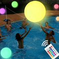 thumbnail image 4 of LED Beach Ball Toy 16 Color Changing Floating Pool Lights Beach Ball Swimming Pool Toy LED Glowing Beach Ball Water Party Outdoor Party Giant Inflatable Beach Ball Glowing Balloons Party, 4 of 11