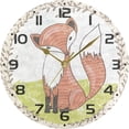 thumbnail image 5 of GZHJMY Cartoon Fox Wall Clock, 10" Silent Non Ticking Round Clock, Oil Painting Easy to Read Clock for Living Room Bedroom Bathroom Home Decor Holiday Gifts, 5 of 7