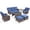 Blue, variant on Jentlehouse 5-Piece Patio Outdoor Conversation Set with Coffee Table,T-Shape Back Swivel Chairs Set with Thick Cushions,Outdoor Sectional Sofa Set for Balcony,Garden,Backyard