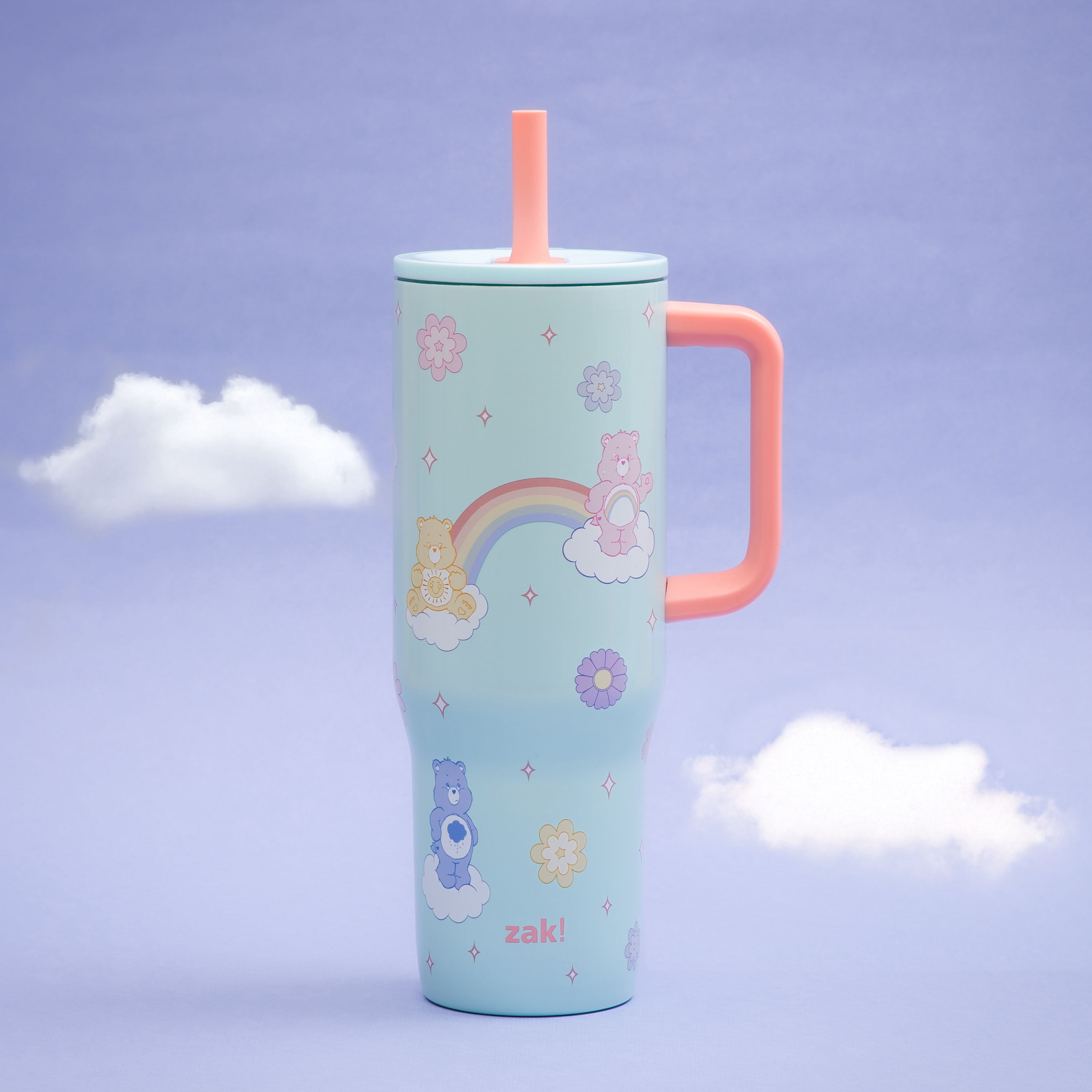 Zak Designs 30oz Care Bears Double Wall Stainless Steel Vaccuum Insulated Sutton Straw Tumbler