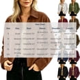 thumbnail image 3 of Women's Suede Cropped Jacket Lapel Collar Button Down Long Sleeve Casual Shacket with Pockets Vintage Fall Winter Street Outerwear White, 3 of 6