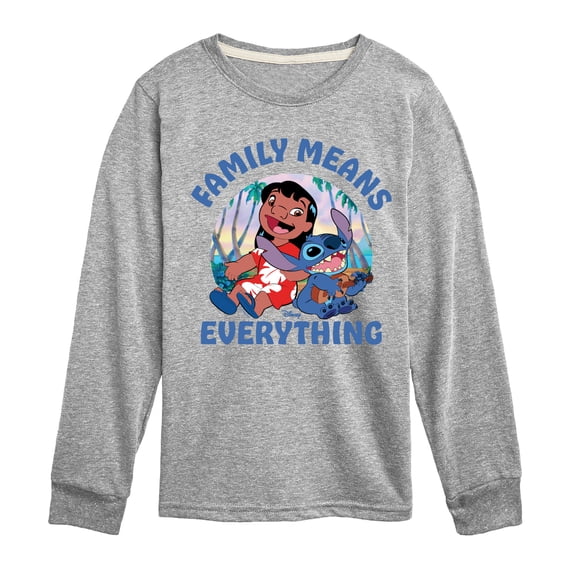Lilo & Stitch - Family Means Everything - Youth Boys Long Sleeve Graphic T-Shirt