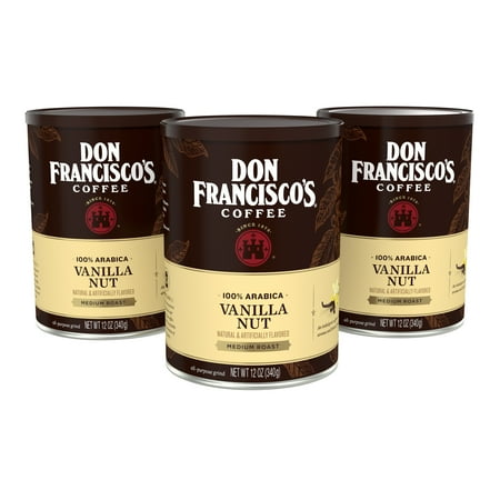 Photo 1 of *3/15/2026* Don Francisco's Vanilla Nut Ground Flavored Coffee, 100% Arabica 12 oz (Pack of 3)