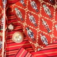 thumbnail image 4 of WarmHaven Nutcracker Foil Wrapping Paper Roll – Reversible Christmas Gift Wrap with Red & Gold Stripes, Holiday Wrapping Paper for Xmas Presents & Decoration, 17 Inch × 33 Feet, 4 of 14