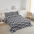thumbnail image 3 of Erosebridal Modern Geometric Bedding Full Comforter Set, Chic Check Comforter Sets Full Size, Minimalism Minimalst Reversible Down Comforter, Ultra Soft Room Decorative, 3pcs, 3 of 8