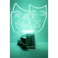 thumbnail image 4 of Comedy Tragedy Theater Masks Light Up Night Light Lamp LED Free Engraved Custom Name Personalized Table Lamp, with Remote, 16 Different Color Options, Dimmer, It's Wow, Great Gift, 4 of 10