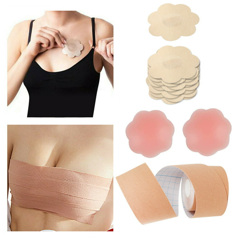 Purgigor Boob Tape, 6.5cm*8m For all Size，Extra-Long Roll Invisible Breast  Lift Tape Skin-Friendly Waterproof Sweatproof Beige 